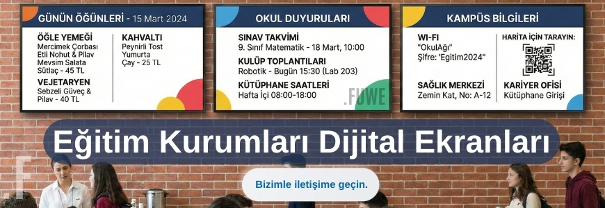 Eğitim Kurumları Dijital Menüboard
